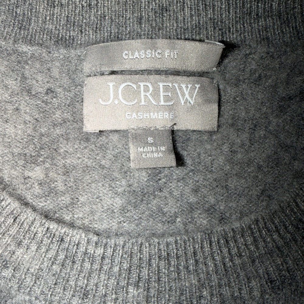J. Crew Women's Cashmere Sweater Size Small Gray Minimalist Pullover Crew Neck - Picture 4 of 6
